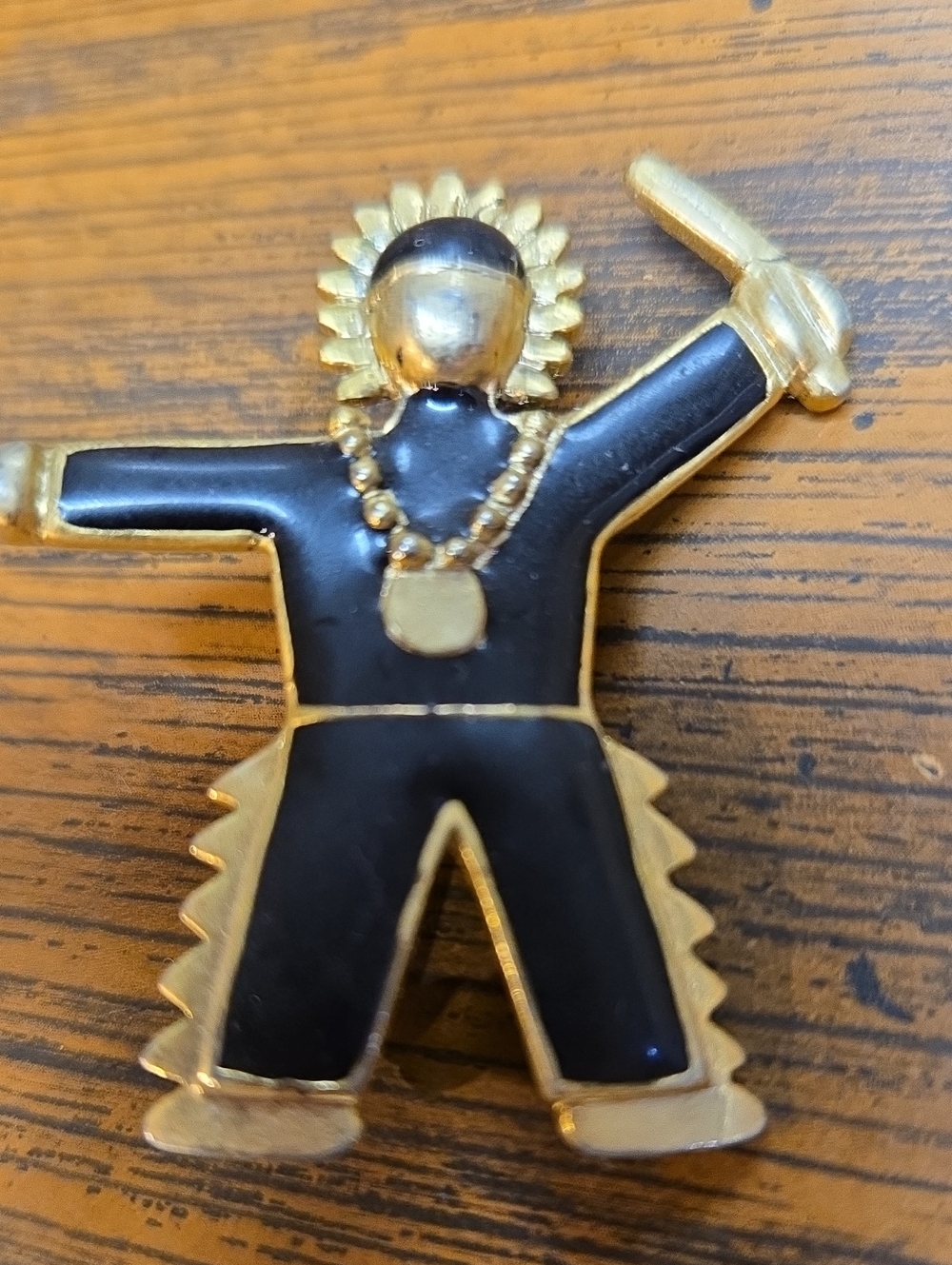 Gold & Black Native-Inspired Brooch/pin